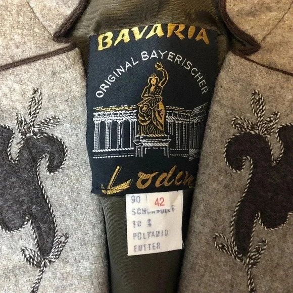 BAVARIA BLAZER VINTAGE TAN BROWM WOOL BLEND TUXEDO STYLE SIZE MEDIUM - Picture 7 of 10